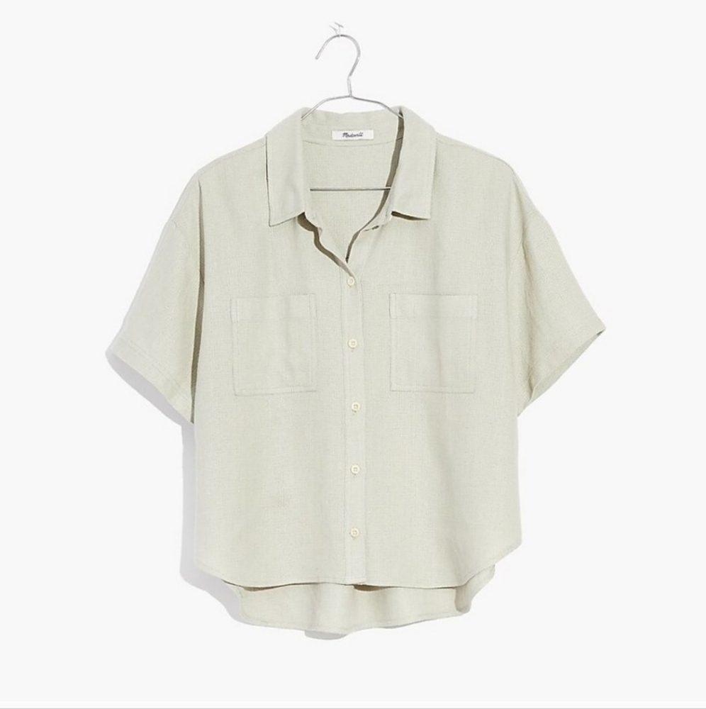 Madewell breezewoven beachside shirttail top